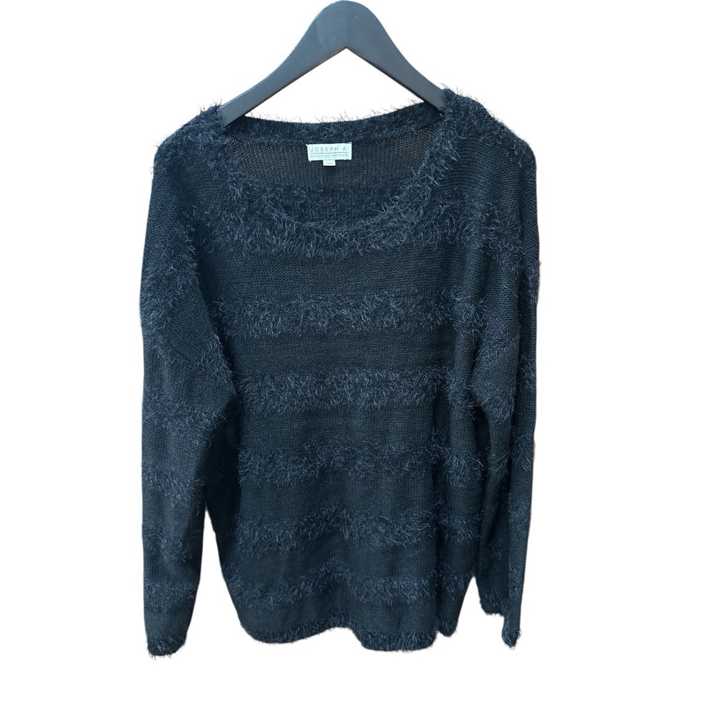 Joseph A Black Fuzzy Eyelash Knit Sweater Women’s XXL / 2X Soft Cozy Pullover - Picture 7 of 10